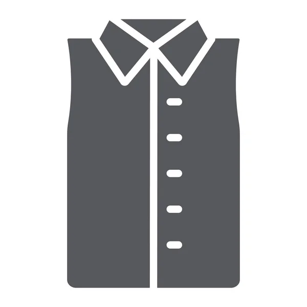 Αμάνικο εικονίδιο γλύφου πουκάμισο, ρούχα και μόδα, πουκάμισο χωρίς σύμβολο μανίκι, διανυσματικά γραφικά, ένα στερεό μοτίβο σε λευκό φόντο. — Διανυσματικό Αρχείο