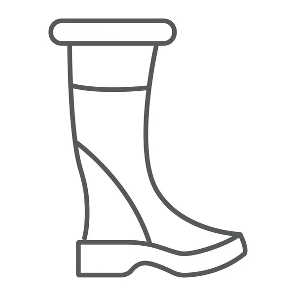 Женщина сапоги тонкая линия значок, обувь и мода, знак обуви, векторная графика, линейный узор на белом фоне . — стоковый вектор