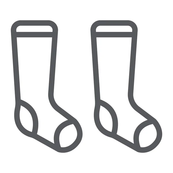 SOCKS linje ikon, kläder och mode, Strumpor tecken, vektorgrafik, ett linjärt mönster på en vit bakgrund. — Stock vektor