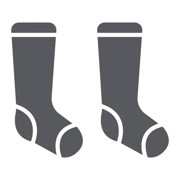 Chaussettes glyphe icône, vêtements et de la mode, signe de bonneterie, graphiques vectoriels, un motif solide sur un fond blanc . — Image vectorielle