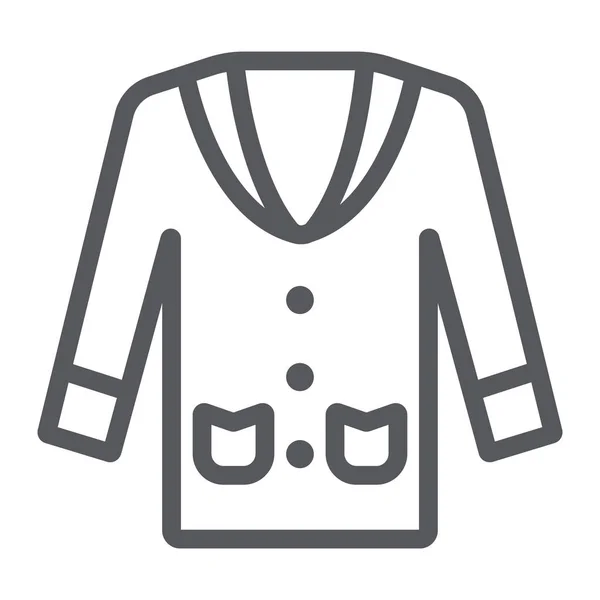 Ikona čáry v tuxedu, oděv a muž, znak skafandru, vektorová grafika, lineární vzorek na bílém pozadí. — Stockový vektor