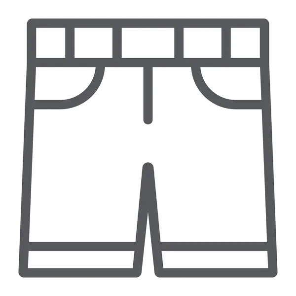 Linea pantaloncini icona, abiti ed estate, pantalone segno, grafica vettoriale, un motivo lineare su sfondo bianco . — Vettoriale Stock