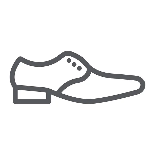 Hombre línea de zapatos icono, ropa y calzado, zapatos formales signo, gráficos vectoriales, un patrón lineal sobre un fondo blanco . — Archivo Imágenes Vectoriales