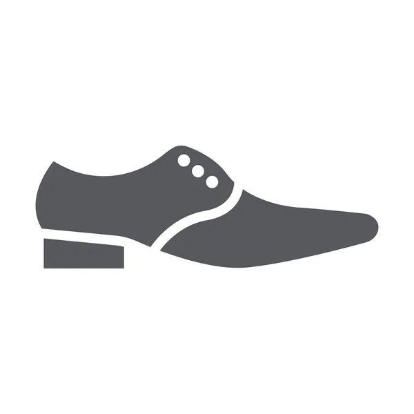 Чоловіче взуття гліф значок, одяг та взуття, офіційний знак взуття, векторна графіка, суцільний візерунок на білому тлі . — стоковий вектор