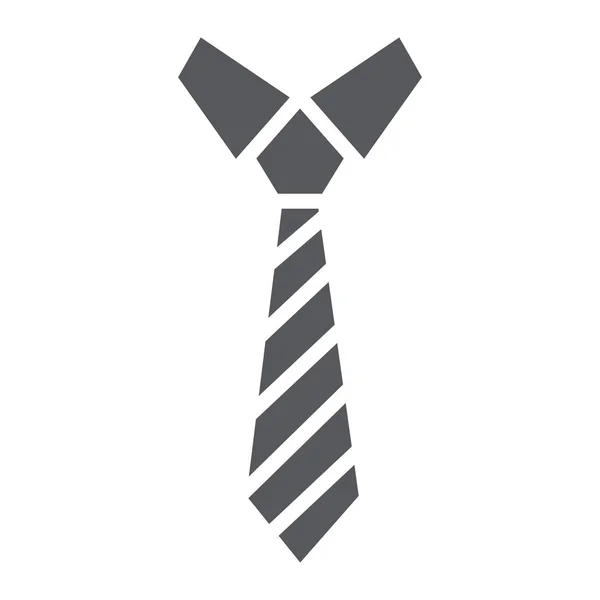 Krawattenglyphen-Symbol, Kleidung und formale, Krawattenzeichen, Vektorgrafik, ein durchgehendes Muster auf weißem Hintergrund. — Stockvektor