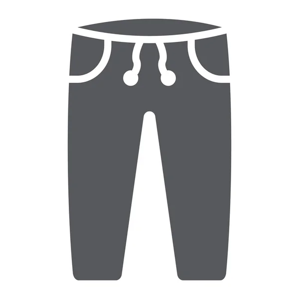 Sweatpants glifo ícone, roupas e esporte, sinal de calças, gráficos vetoriais, um padrão sólido em um fundo branco . — Vetor de Stock