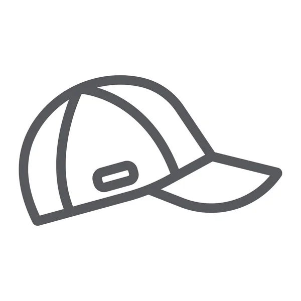 Cap Line Symbol, Kleidung und Accessoires, Sport Hut Zeichen, Vektorgrafik, ein lineares Muster auf weißem Hintergrund. — Stockvektor