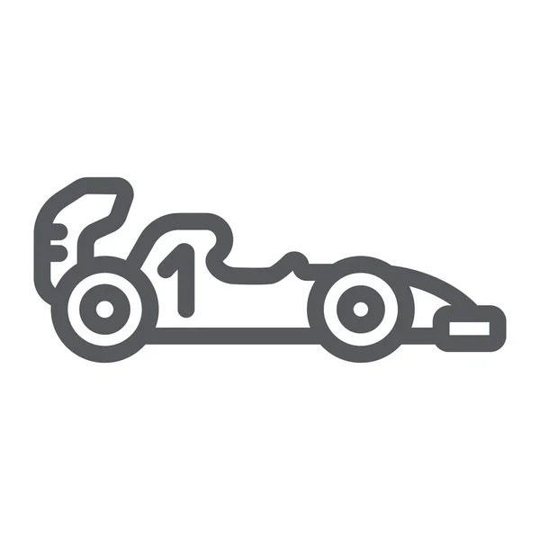 Icône de ligne de Formule 1, sport et automobile, panneau de voiture de course, graphiques vectoriels, un motif linéaire sur un fond blanc . — Image vectorielle