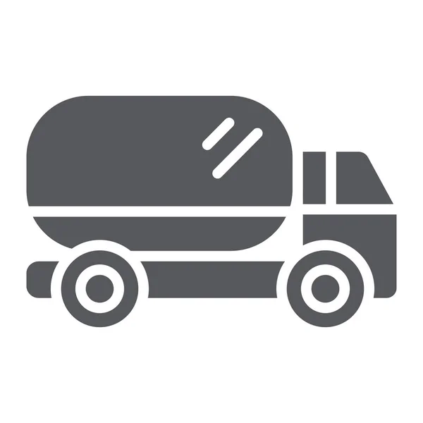 Icona del glifo del camion, trasporto e automobile, segno del furgone, grafica vettoriale, un modello solido su uno sfondo bianco . — Vettoriale Stock