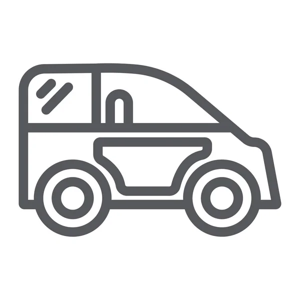 Icono de línea de coche mini, transporte y automóvil, signo automático, gráficos vectoriales, un patrón lineal sobre un fondo blanco . — Archivo Imágenes Vectoriales