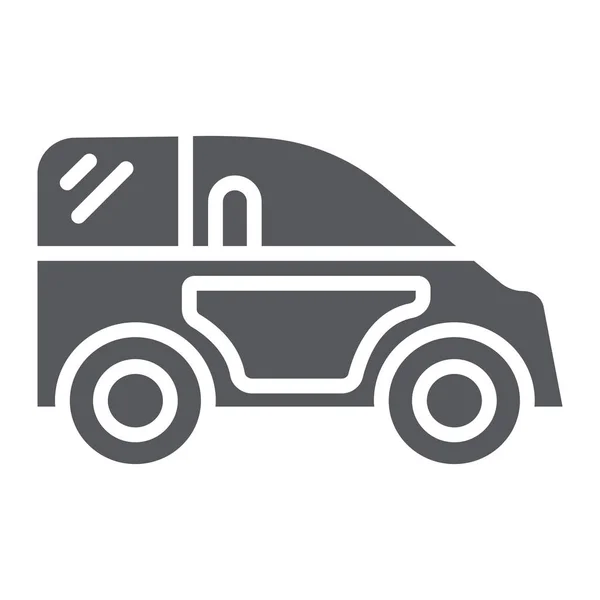 Mini carro glifo ícone, transporte e automóvel, auto sinal, gráficos vetoriais, um padrão sólido em um fundo branco . —  Vetores de Stock