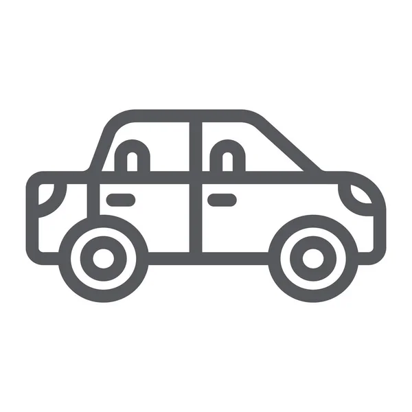 Icono de la línea del coche del pasajero, transporte y automóvil, signo del vehículo, gráficos vectoriales, un patrón lineal sobre un fondo blanco . — Vector de stock