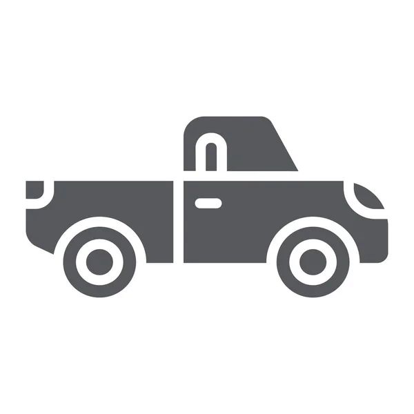 Pikap glyph simgesi, taşıma ve otomobil, kamyon işareti, vektör grafikleri, beyaz arka plan üzerinde sağlam bir desen. — Stok Vektör