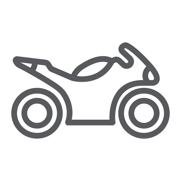 Sportbike icono de la línea, el transporte y la unidad, signo de moto, gráficos vectoriales, un patrón lineal sobre un fondo blanco . — Vector de stock