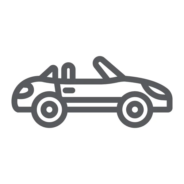 カブリオレラインアイコン、輸送とドライブ、自動車の看板、ベクトルグラフィックス、白い背景に線形パターン. — ストックベクタ