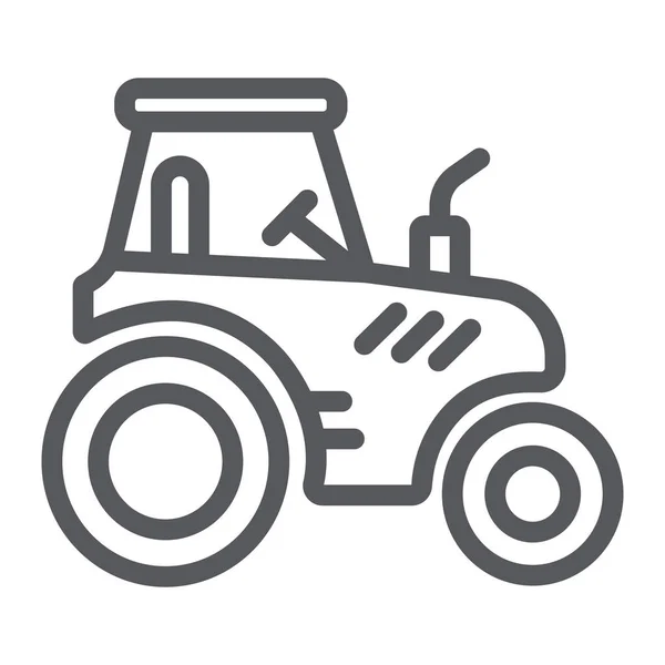 Ícone de linha de trator, transporte e agricultura, sinal de máquina de colheita, gráficos vetoriais, um padrão linear em um fundo branco . — Vetor de Stock