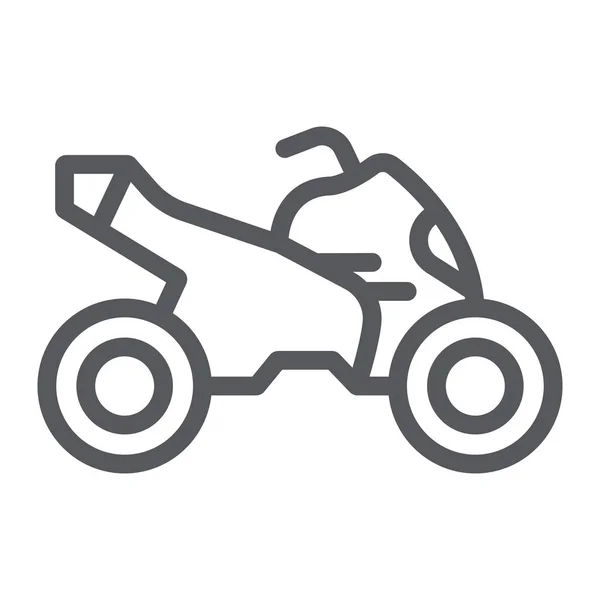 Icono de línea de bicicleta cuádruple, transporte y conducción, signo de motocicleta, gráficos vectoriales, un patrón lineal sobre un fondo blanco . — Vector de stock