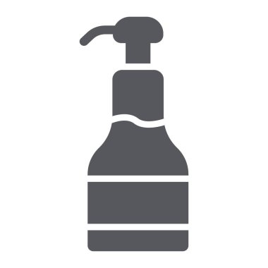 Şurup glyph simgesi, gıda ve tatlı, şurup şişe işareti, vektör grafik, beyaz bir arka plan üzerinde sağlam bir desen.