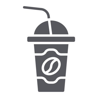 Latte glyph simgesi, kahve ve içecek, coffe fincan işareti, vektör grafik, beyaz bir arka plan üzerinde sağlam bir desen gitmek.