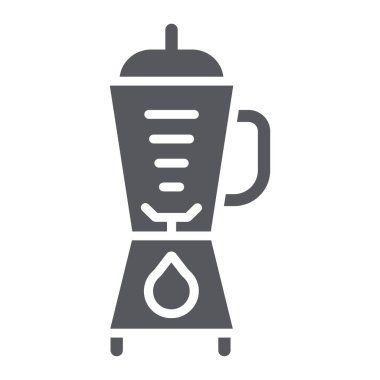 Blender glyph simgesi, mutfak ve ekipman, mikser işareti, vektör grafik, beyaz bir arka plan üzerinde sağlam bir desen.