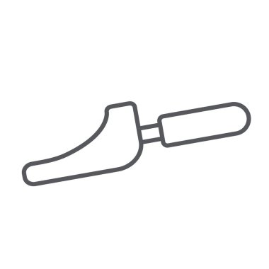 Kahve kepçe ince çizgi simgesi, kahve ve tahıl, fasulye işareti için kürek, vektör grafik, beyaz bir arka plan üzerinde doğrusal bir desen.