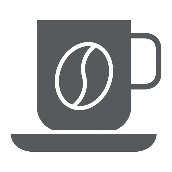Taza de café icono de glifo, comida y bebida, signo de taza, gráficos vectoriales, un patrón sólido sobre un fondo blanco . — Vector de stock