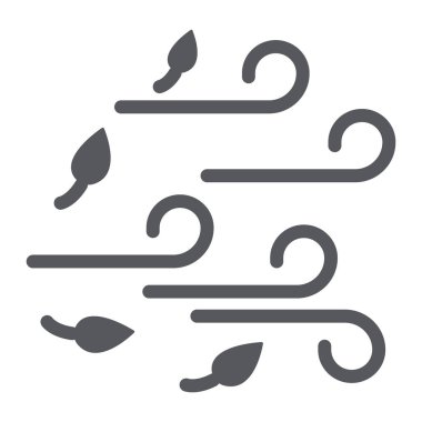 Rüzgar sembolü, hava ve iklim, rüzgarlı işaret, vektör grafikleri, beyaz arkaplanda katı bir desen.