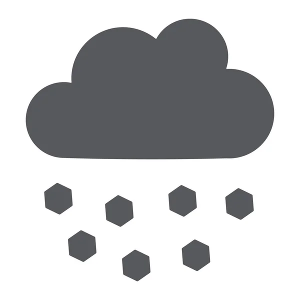 Icona del glifo grandine, meteo e meteorologia, segno di nube, grafica vettoriale, un solido motivo su sfondo bianco . — Vettoriale Stock