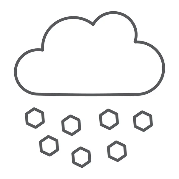Icona della linea di grandine, meteo e meteorologia, segno di nube, grafica vettoriale, un modello lineare su sfondo bianco . — Vettoriale Stock