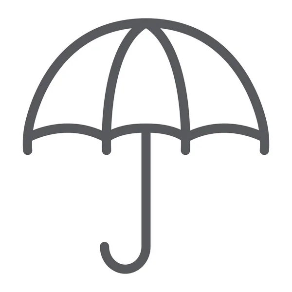 Paraply linje ikon, väder och skydd, parasoll skylt, vektorgrafik, ett linjärt mönster på vit bakgrund. — Stock vektor