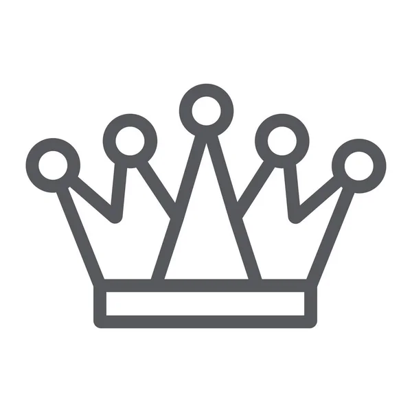 クラウンラインアイコン、王族とリーダー、ロイヤルサイン、ベクトルグラフィックス、白い背景に線形パターン. — ストックベクタ
