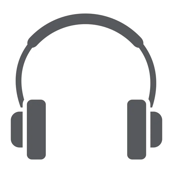 Auriculares icono de glifo, música y sonido, señal de accesorio de audio, gráficos vectoriales, un patrón sólido sobre un fondo blanco . — Vector de stock