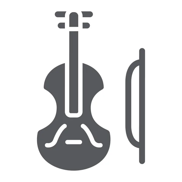 Geigenglyphen-Symbol, Musik und Instrument, Cello-Zeichen, Vektorgrafik, ein durchgehendes Muster auf weißem Hintergrund. — Stockvektor