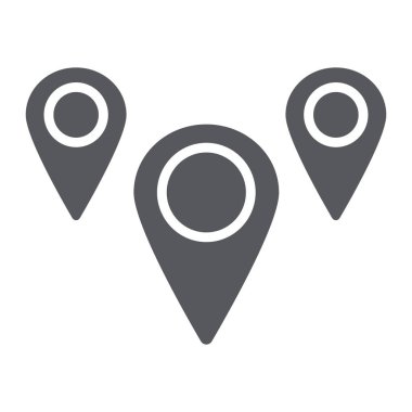 Coğrafi etiket pin glyph simgesi, navigasyon ve konum, coğrafi konum işareti, vektör grafikleri, beyaz arka plan üzerinde sağlam bir desen.