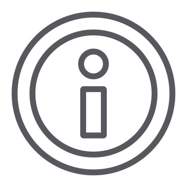 Bilgi satırı simgesi, yardım ve bilgilendirmek, bilgi işareti, vektör grafikleri, Doğrusal model beyaz bir arka plan üzerinde.