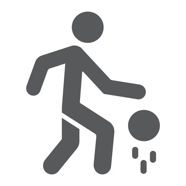 Icône de glyphe de joueur de basket-ball, sport et action, homme avec signe de balle, graphiques vectoriels, un motif solide sur un fond blanc . — Image vectorielle