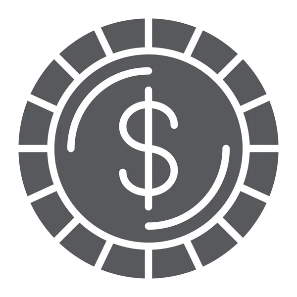 Εικονίδιο γλύφου χρημάτων νομίσματος, χρηματοδότηση και χρήματα, σύμβολο σεντ, διανυσματικά γραφικά, ένα στερεό μοτίβο σε λευκό φόντο. — Διανυσματικό Αρχείο