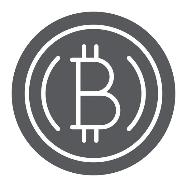 Bitcoin glyph icon, finance and crypto, cryptocurrency sign, vector graphics, a solid pattern on a white background. — Stock Vector