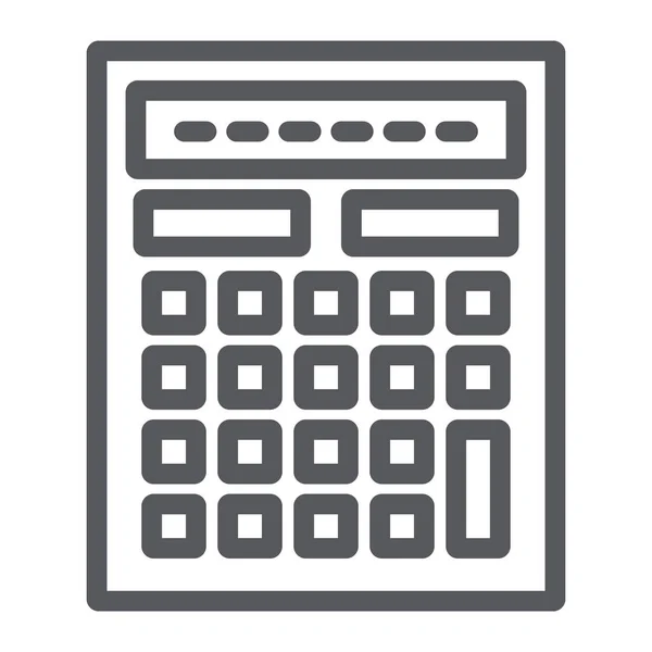 Calculadora icono de línea, matemáticas y contabilidad, calcular signo, gráficos vectoriales, un patrón lineal sobre un fondo blanco . — Vector de stock
