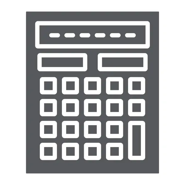 Calcolatrice icona glifo, matematica e contabilità, calcolare segno, grafica vettoriale, un modello solido su uno sfondo bianco . — Vettoriale Stock