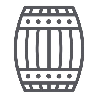 Namlu hattı simgesi, konteyner ve depolama, ahşap fıçı işareti, vektör grafikleri, beyaz arka plan üzerinde doğrusal bir desen.