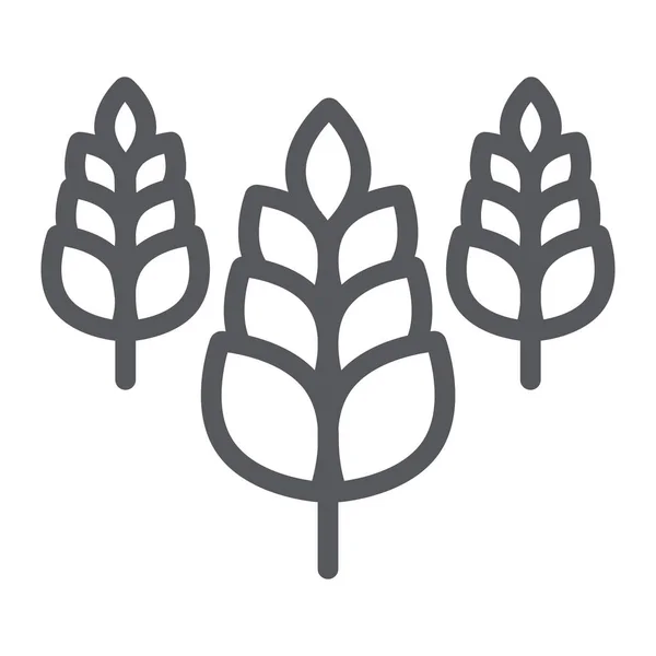 Icono de línea Spikelet, granja y agricultura, signo de trigo, gráficos vectoriales, un patrón lineal sobre un fondo blanco . — Archivo Imágenes Vectoriales