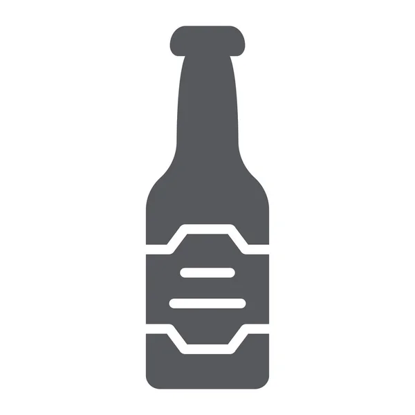 Icono de glifo de botella de cerveza, bebida y alcohol, signo de cerveza, gráficos vectoriales, un patrón sólido sobre un fondo blanco . — Vector de stock