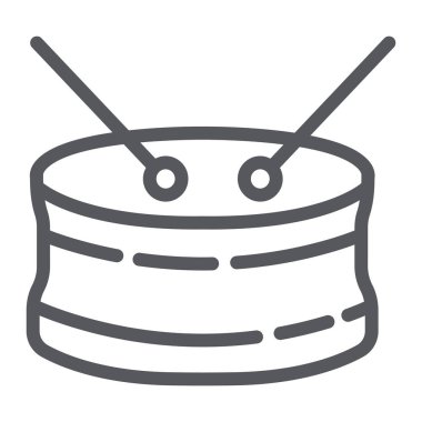 Snare davul hattı simgesi, müzik ve enstrüman, davul işareti, vektör grafik, beyaz bir arka plan üzerinde doğrusal bir desen.