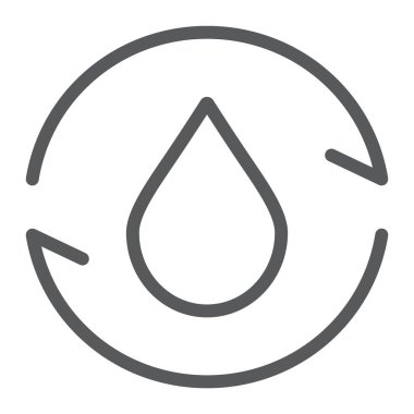 Dolaşan gaz hattı simgesi, çevre ve yakıt, doğa geri dönüşüm işareti, vektör grafikleri, beyaz arka plan üzerinde doğrusal bir desen.