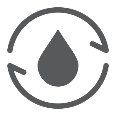 Dolaşan gaz glyph simgesi, çevre ve yakıt, doğa geri dönüşüm işareti, vektör grafikler, beyaz bir arka plan üzerinde sağlam bir desen.