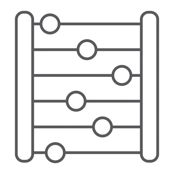 Abacus thin line icon, Buchhaltung und Mathematik, Zählzeichen, Vektorgrafik, ein lineares Muster auf weißem Hintergrund. — Stockvektor