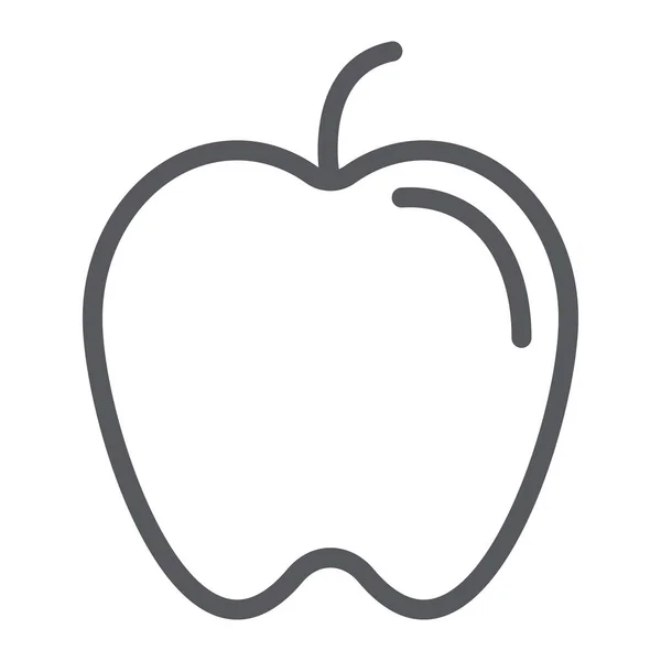 Ícone de linha da Apple, comida e vitamina, sinal de fruta, gráficos vetoriais, um padrão linear em um fundo branco . — Vetor de Stock