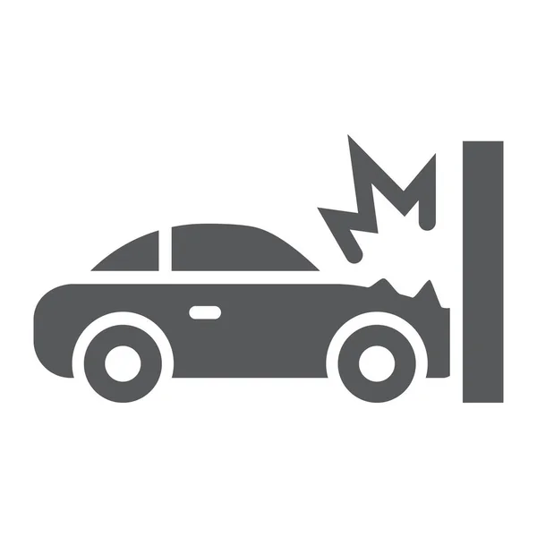 Trafik kazası glyph simgesi, afet ve otomatik, araba kazasında işareti, vektör grafik, beyaz bir arka plan üzerinde sağlam bir desen.