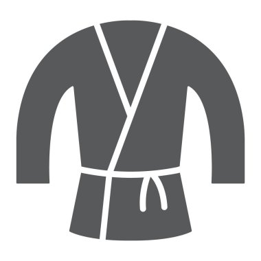 Japon kimono glyph simgesi, asya ve giysi, Japonya kostüm işareti, vektör grafik, beyaz bir arka plan üzerinde sağlam bir desen.